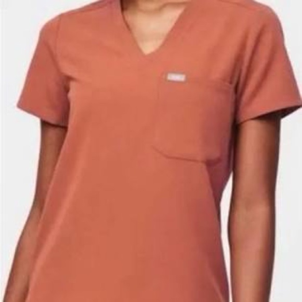 FIGS Terra cotta Catarina one pocket scrub top
